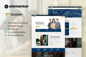 Mua TaxPlan - Tax Advisor & Financial Consulting Elementor Pro Template Kit giá rẻ