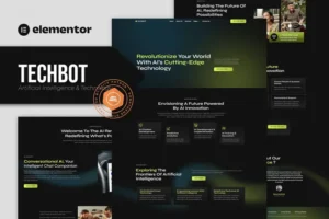 Mua Techbot - Artificial Intelligence & Technology Services Elementor Template Kit giá rẻ