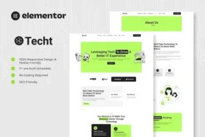 Mua Techt - IT Solutions & Services Company Elementor Template Kit giá rẻ