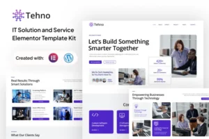 Mua Tehno - IT Solution & Service Elementor template Kit giá rẻ