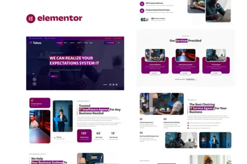 Mua Tekno - IT Service & Software Developer Elementor Template Kit giá rẻ