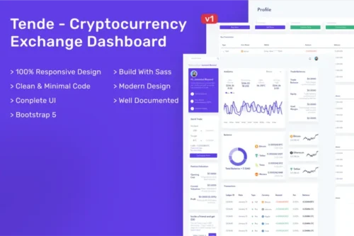 Mua Tende - Cryptocurrency Exchange Dashboard giá rẻ