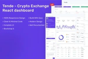 Mua Tende - Cryptocurrency Exchange React Dashboard giá rẻ