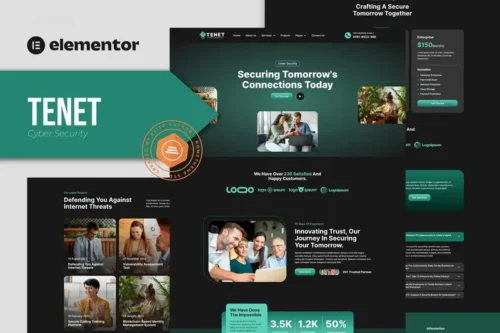 Mua Tenet - Cyber Security Services Elementor Pro Template Kit giá rẻ