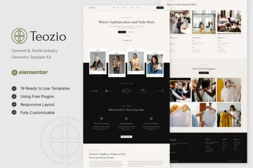 Mua Teozio - Garment & Textile Industry Elementor Template Kit giá rẻ