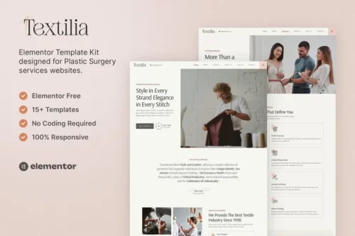 Mua Textilia – Textile & Garment Industry Elementor Template Kit giá rẻ