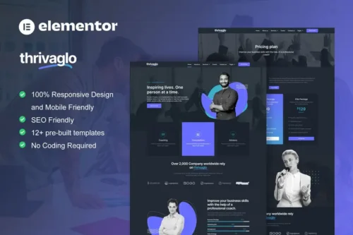 Mua Thrivaglo - Business Coach Elementor Template Kit giá rẻ