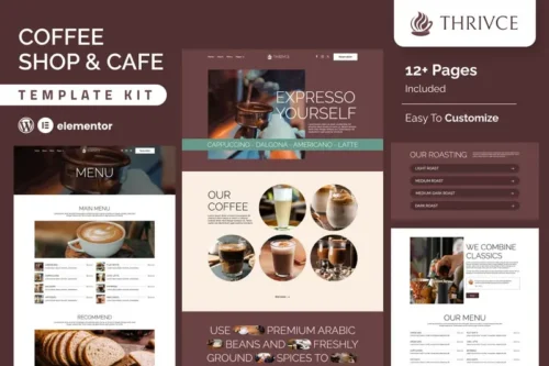 Mua Thrivce – Coffee Shop & Cafe Elementor Template Kit giá rẻ