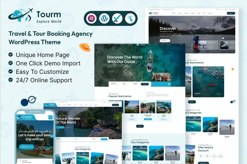 Mua Tourm- Travel & Tour Booking Agency WordPess Theme giá rẻ