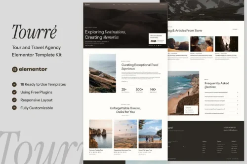 Mua Tourre - Travel & Tour Agency Elementor Template Kit giá rẻ