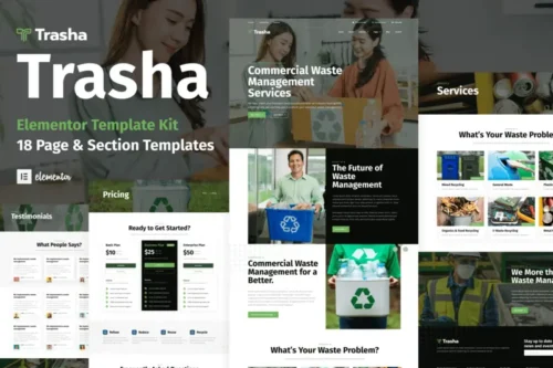 Mua Trasha - Waste Management & Recycling Service Elementor Template Kit giá rẻ
