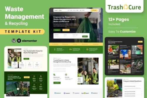 Mua Trashcure – Waste Management & Recycling Service Elementor Template Kit giá rẻ
