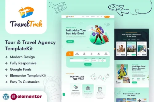 Mua Travel Trek - Tour and Travel Agency Elementor Template Kit giá rẻ
