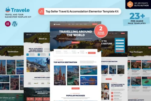 Mua Travele – Travel & Tour Agency Elementor Template Kit giá rẻ