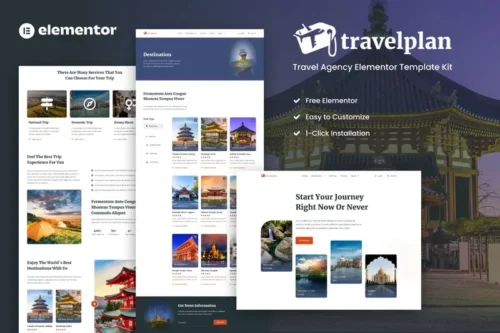 Mua Travelplan - Tour & Travel Agency Elementor Template Kits giá rẻ