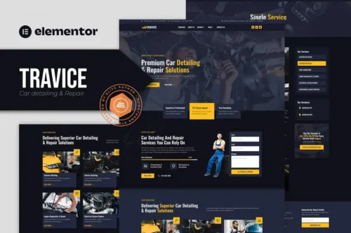 Mua Travice - Car Detailing Service & Car Repair Elementor Template Kit giá rẻ