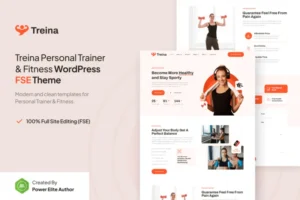 Mua Treina – Personal Trainer & Fitness FSE WordPress giá rẻ