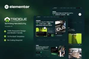 Mua Tridique - 3D Printing Manufacturing Elementor Template Kit giá rẻ