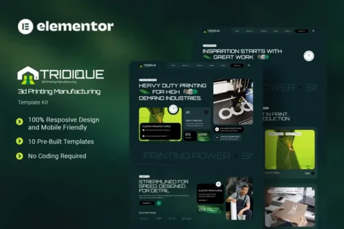 Mua Tridique - 3D Printing Manufacturing Elementor Template Kit giá rẻ