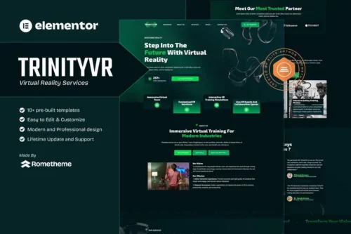 Mua TrinityVR - Virtual Reality Services Elementor Template Kit giá rẻ