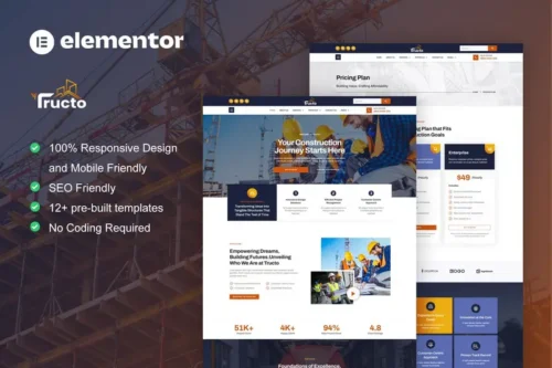 Mua Tructo - Construction Service & Building Elementor Pro Template Kit giá rẻ
