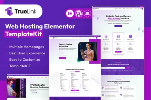 Mua TrueLink - Web Hosting Elementor Template Kit giá rẻ