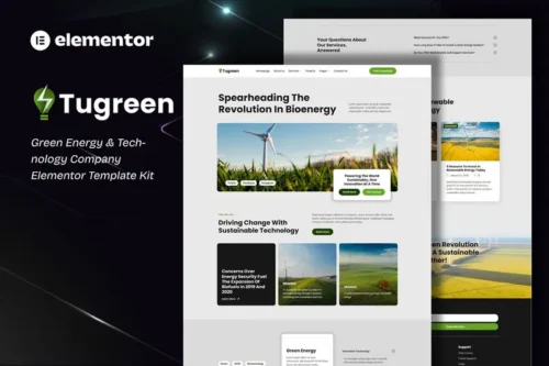 Mua Tugreen - Green Energy & Technology Company Elementor Template Kit giá rẻ