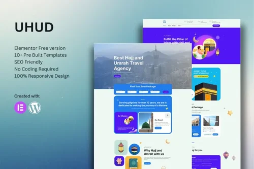 Mua Uhud - Hajj & Umrah Tour Travel Elementor Template Kit giá rẻ