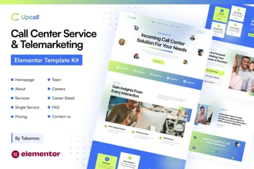 Mua Upcall - Call Center Service & Telemarketing Elementor pro Template Kit giá rẻ