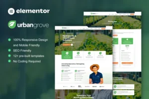 Mua UrbanGrove - Hydroponic & Agriculture Elementor Template Kit giá rẻ
