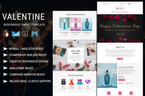 Mua Valentine - Responsive Email Template giá rẻ