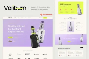 Mua Valiburn - Vape & E-Cigarettes Store Elementor Template Kit giá rẻ