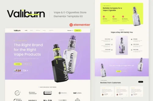 Mua Valiburn - Vape & E-Cigarettes Store Elementor Template Kit giá rẻ