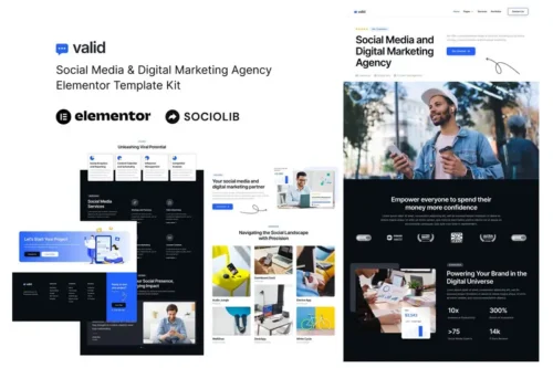 Mua Valid - Social Media & Digital Marketing Agency Elementor Template Kit giá rẻ