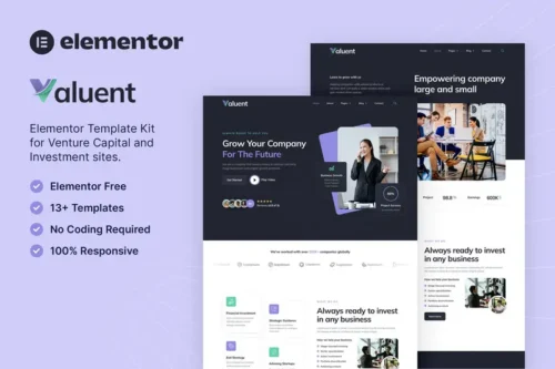Mua Valuent – Venture Capital & Investment Elementor Template Kit giá rẻ