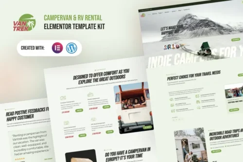 Mua VanTrek - Campervan & RV Rental Elementor Pro Template Kit giá rẻ