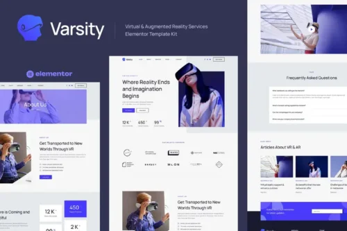 Mua Varsity - Virtual & Augmented Reality Services Elementor Template Kit giá rẻ
