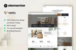 Mua Vastu - Interior Design Service Elementor Pro Template Kit giá rẻ