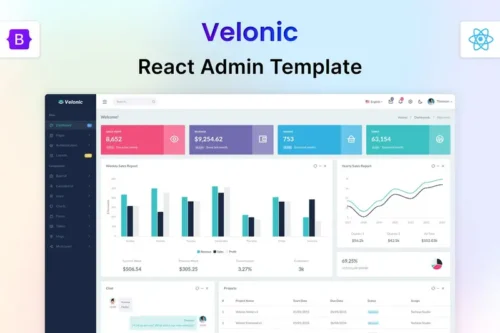 Mua Velonic - React Admin & Dashboard Template giá rẻ