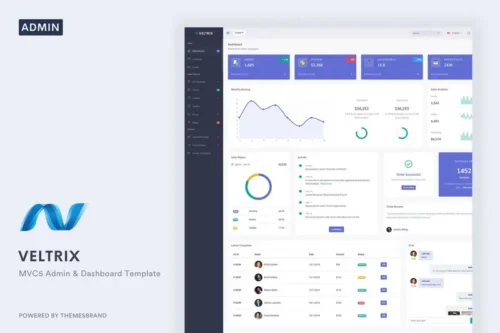 Mua Veltrix - MVC5 Admin & Dashboard Template giá rẻ
