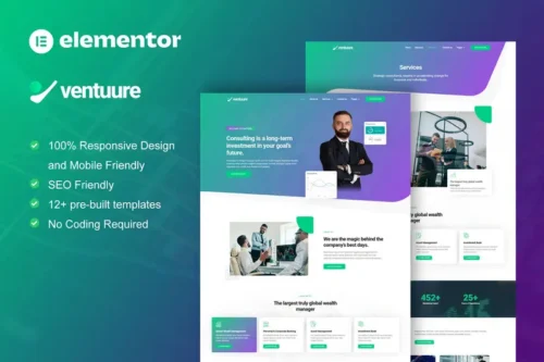 Mua Ventuure - Business Consulting & Investment Elementor Template Kit giá rẻ