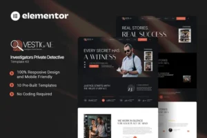 Mua Vestigae - Investigators Private Detective Elementor Template Kit giá rẻ