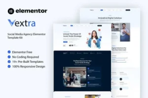 Mua Vextra - Social Media Agency Elementor Template Kit giá rẻ