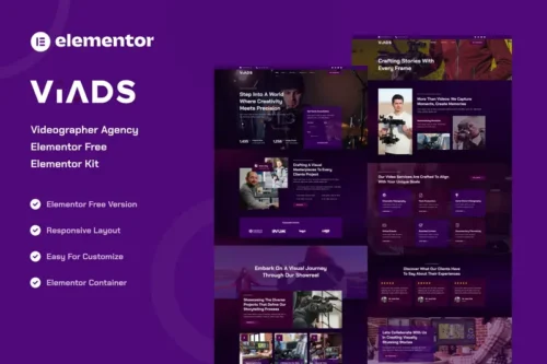 Mua Viads - Videographer Agency Elementor Template Kit giá rẻ