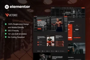 Mua Victoree - Boxing School & Martial Arts Elementor Pro Template Kit giá rẻ
