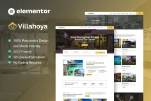 Mua Villahoya - Villa Vacation Rental Elementor Template Kit giá rẻ