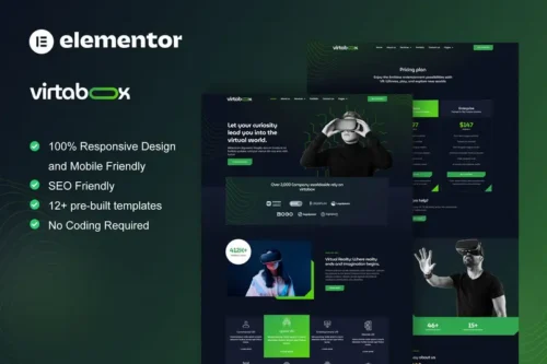 Mua VirtaBox - Virtual Reality Services Elementor Template Kit giá rẻ