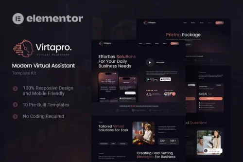 Mua Virtapro - Modern Virtual Assistant Elementor Template Kit giá rẻ