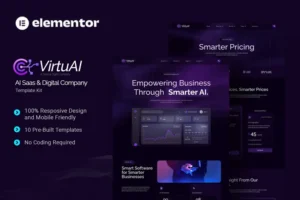 Mua VirtuAI - AI Saas & Digital Company Elementor Template Kit giá rẻ