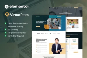 Mua VirtuaPress - Virtual Assistant Service Elementor Template Kit giá rẻ